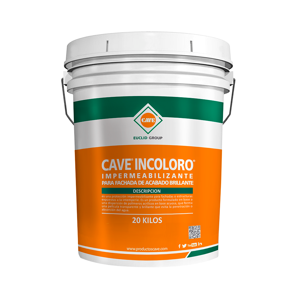 CAVE INCOLORO - Impermeabilizante para fachadas, Balde 20 Lt