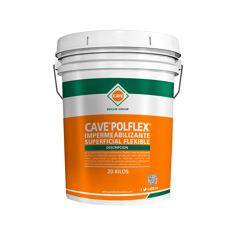 CAVE POLFLEX - Impermeabilizante flexible, Tineta 20 Kg