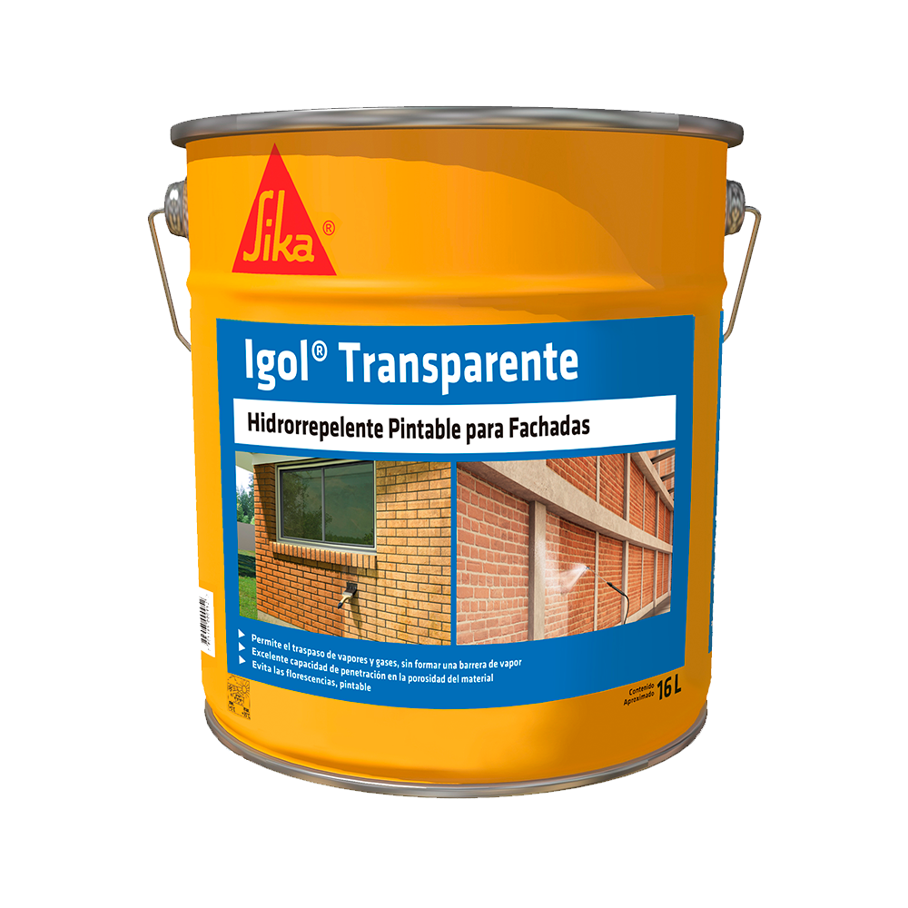IGOL TRANSPARENTE - Hidrorrepelente Base Silicona, Tineta 16lts