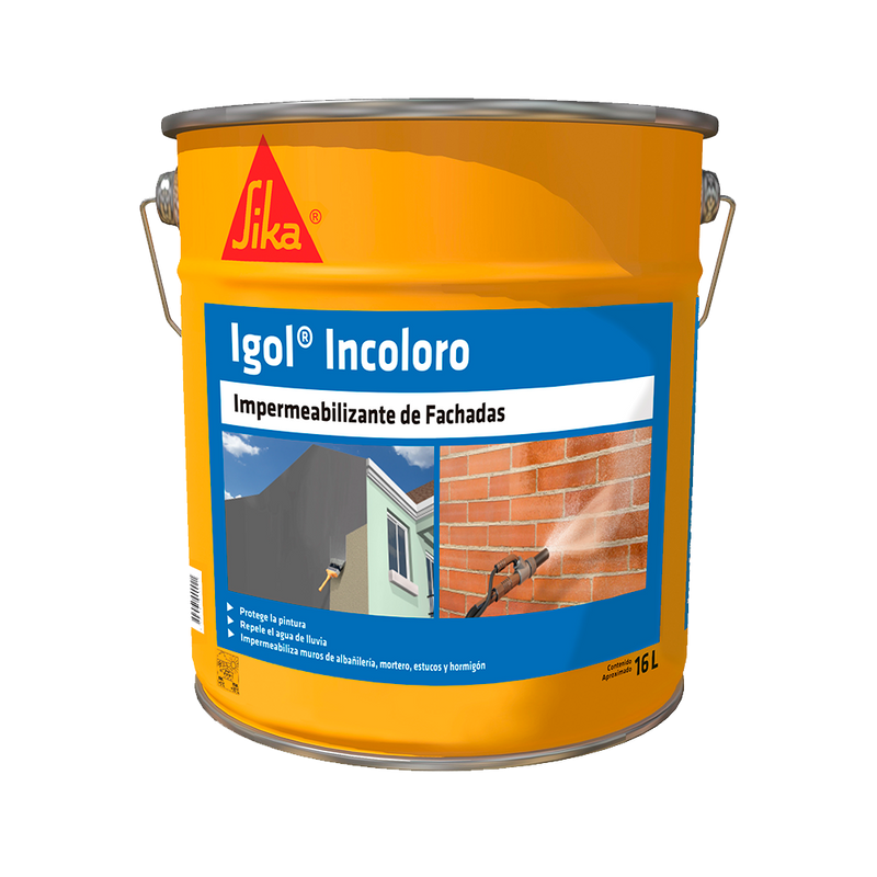 IGOL INCOLORO - Hidrorrepelente para Fachadas, Permeable al Vapor, Tineta 16lts