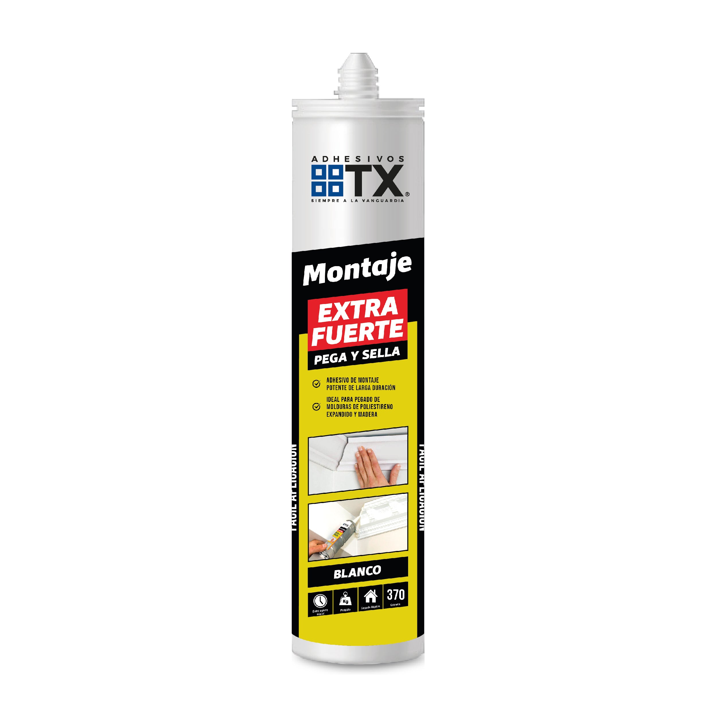 MONTAJE TX - Ahdesivo para molduras de madera y poliestireno expandido, car 370grs