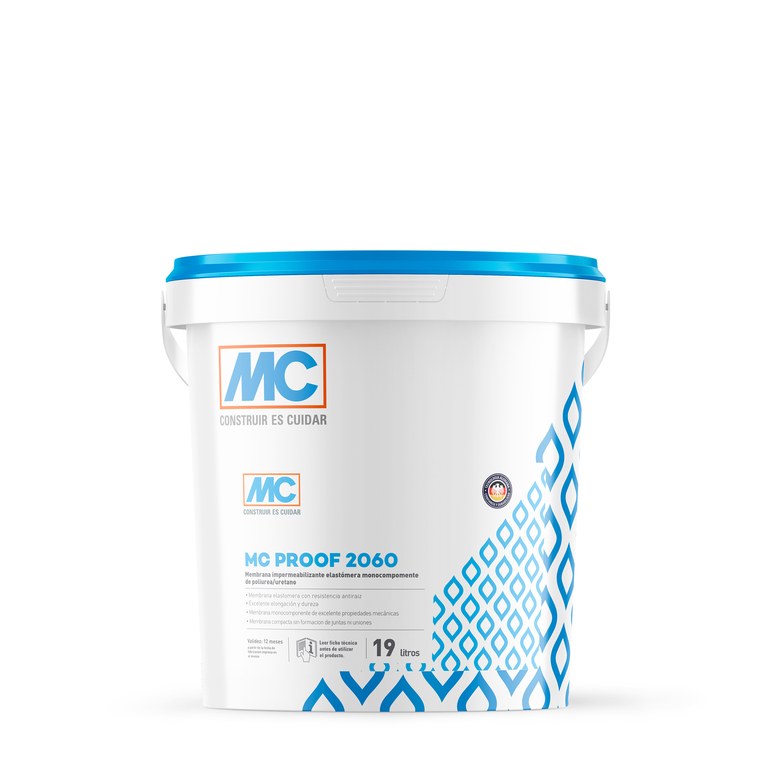MC-PROOF 2060 - Membrana Monocomponente Base Poliuretano, Balde 19 Lt, Negro