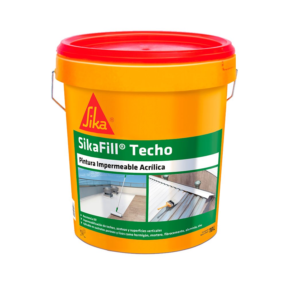 SIKAFILL TECHO - Impermeabilizante Acrilico, Tineta 18lts